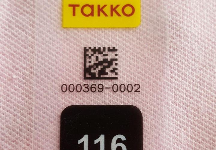 inotec Barcode RFD Texilkennzeichnung Takko Detail inotec Photo of Barcode RFD Texilkennzeichnung Takko Detail